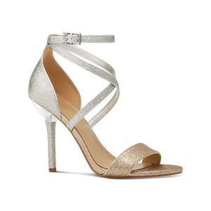 MICHAEL MICHAEL KORS Womens Silver Astrid Round Toe Stiletto Heeled Sandal 9 M